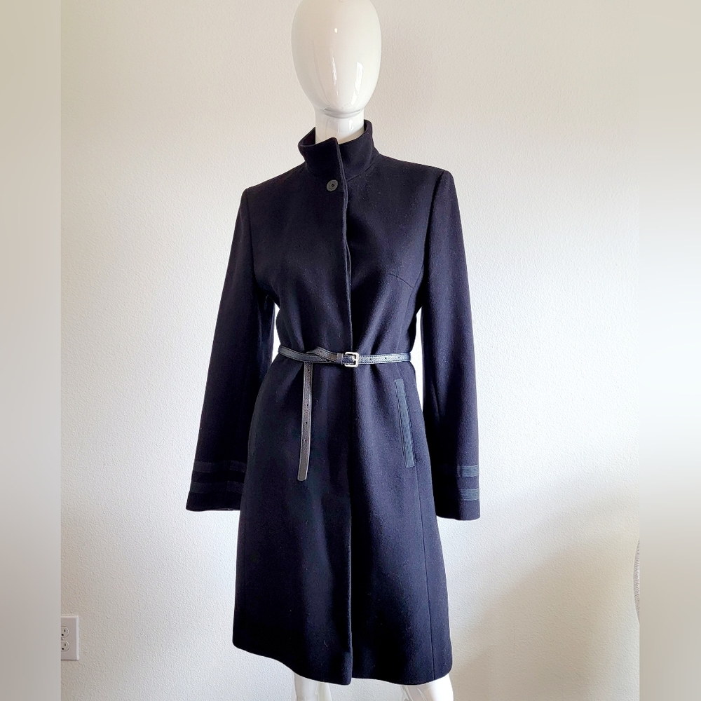 NWOT Jones New York Wool Cashmere Mock Neck Midi Length Coat Sz 4